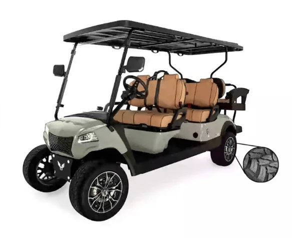 Honor G1 4+2 six-passenger street-legal golf cart, front three-quarter view
